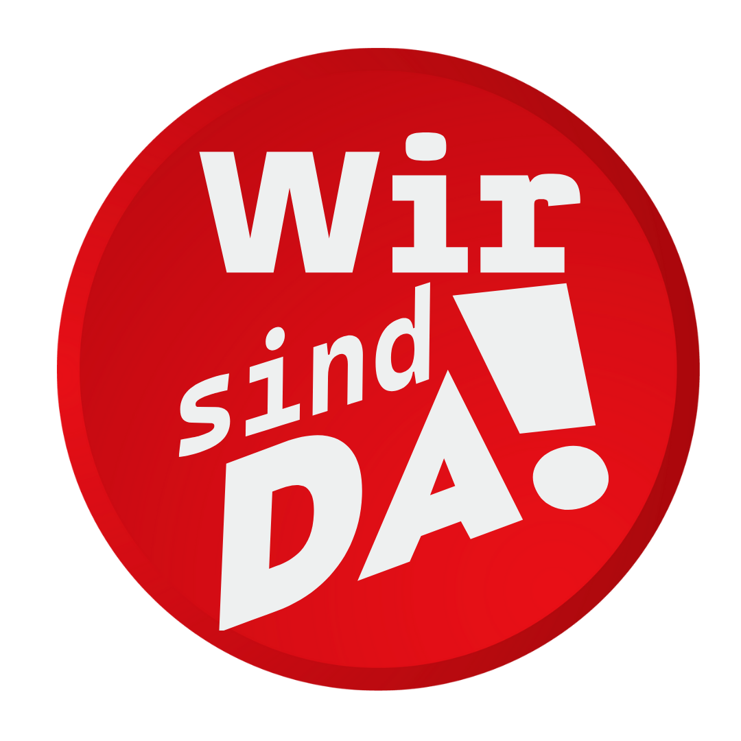 Wir sind da-Button